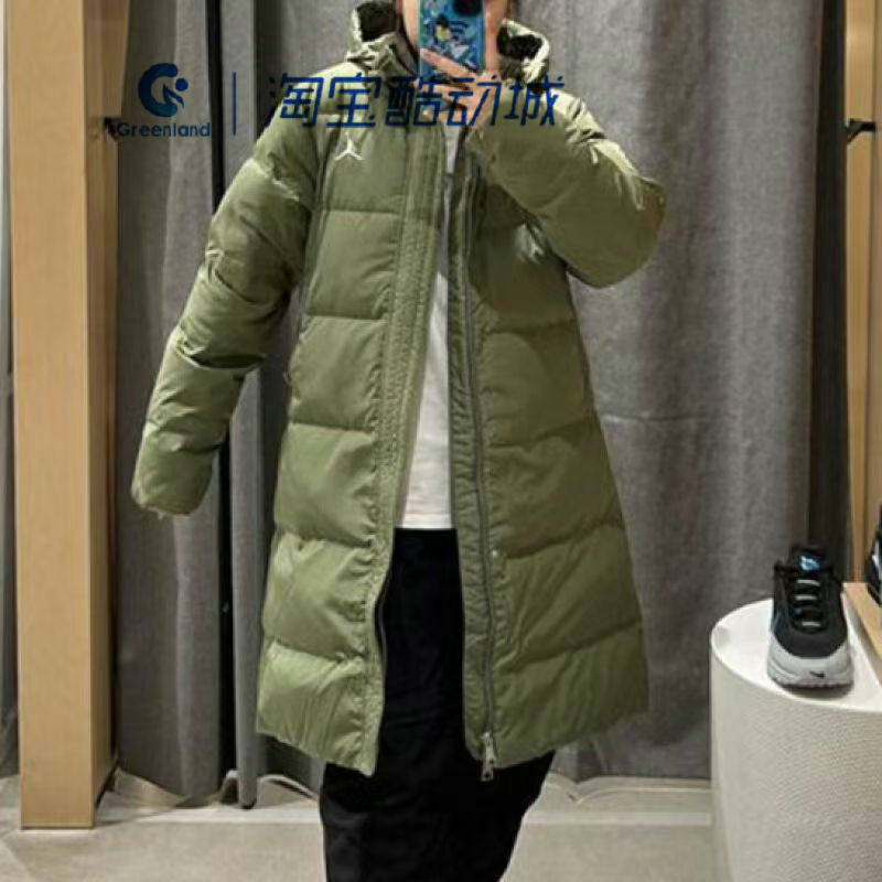 NIKE/耐克男装连帽防风保暖运动休闲中长款羽绒服FB7314-340