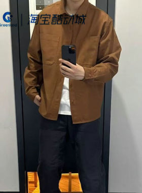 Nike/耐克男子舒适复古翻领宽松休闲长袖衬衫外套FV7346-281