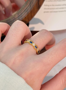 千夕 足金999眼纹守护戒黄金戒指女款求婚情人节生日礼物送女友