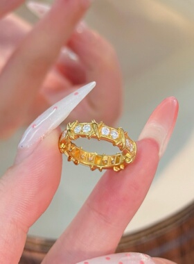 千夕 足金999空底鸟巢戒黄金戒指女款求婚情人节生日礼物送女友