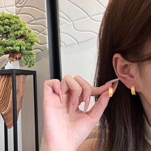 千夕 足金999拉丝四花耳钉黄金耳环女款七夕情人节生日礼物送女友