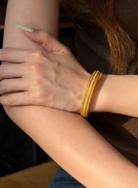 千夕 足金999满钻腰缠万贯镯黄金手镯女情侣情人节生日礼物送女友