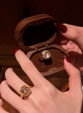 千夕足金999白玫瑰方糖戒黄金戒指女款送女友七夕情人节生日礼物