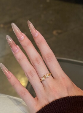 千夕足金9996D渐动白蝶戒黄金戒指女款送女友七夕情人节生日礼物