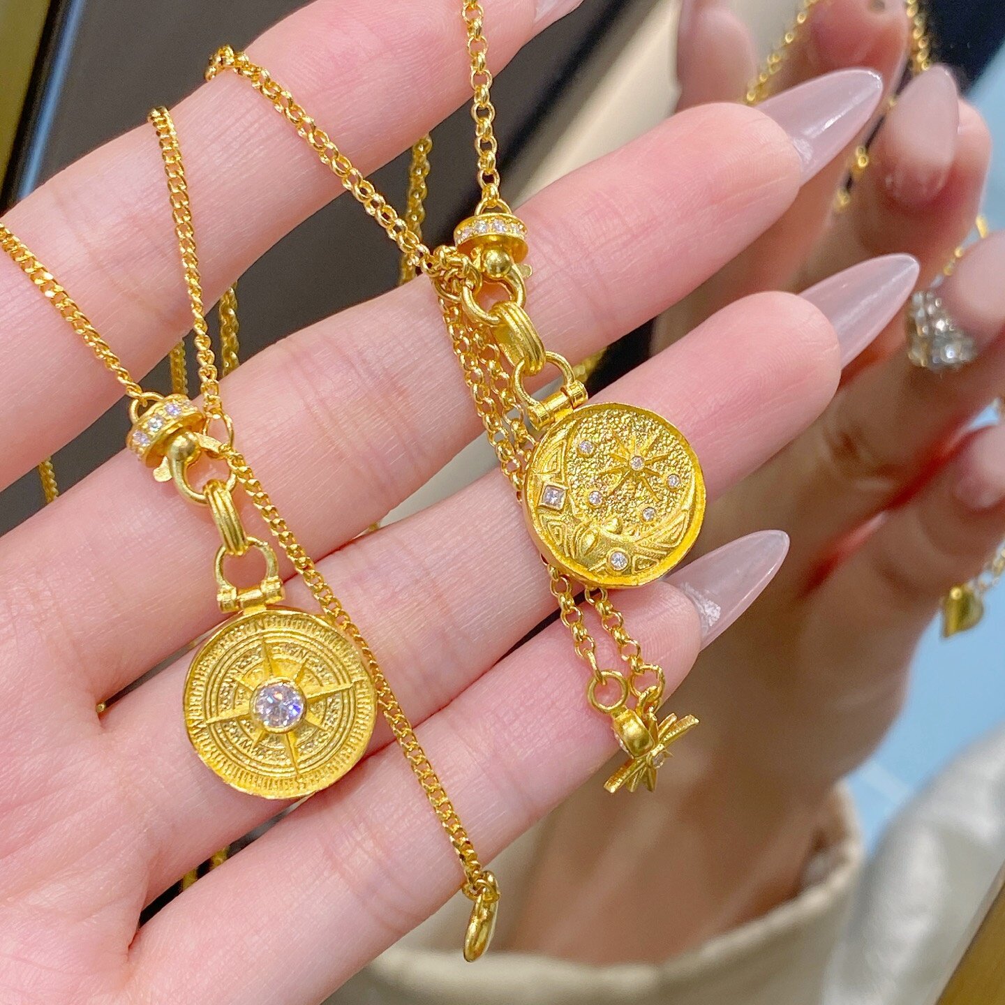 千夕 足金999星月万能链黄金项链女款情人节生日礼物送女友老婆