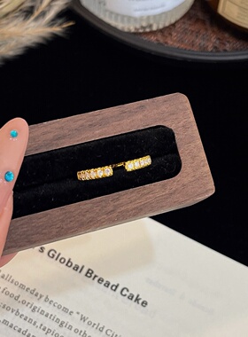 千夕足金999半开圈戒黄金戒指女款送女友七夕情人节生日礼物