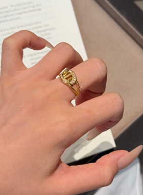 千夕 足金9995D双扣猪鼻黄金戒指女款求婚情人节生日礼物送女友