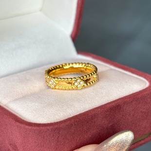 千夕 足金999万花筒黄金戒指求婚戒指女款情人节生日礼物送女友