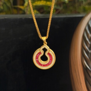 足金999绯玉福禄吊坠黄金吊坠送女友七夕情人节生日礼物 千夕