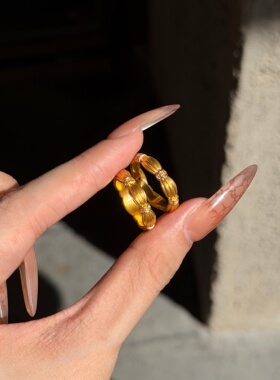 千夕足金999丝绒绸缎戒指黄金戒指女送女友七夕情人节生日礼物