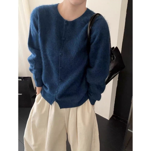 新款 巨百搭秋季 女士百搭上衣 圆领包扣简约开衫 3553