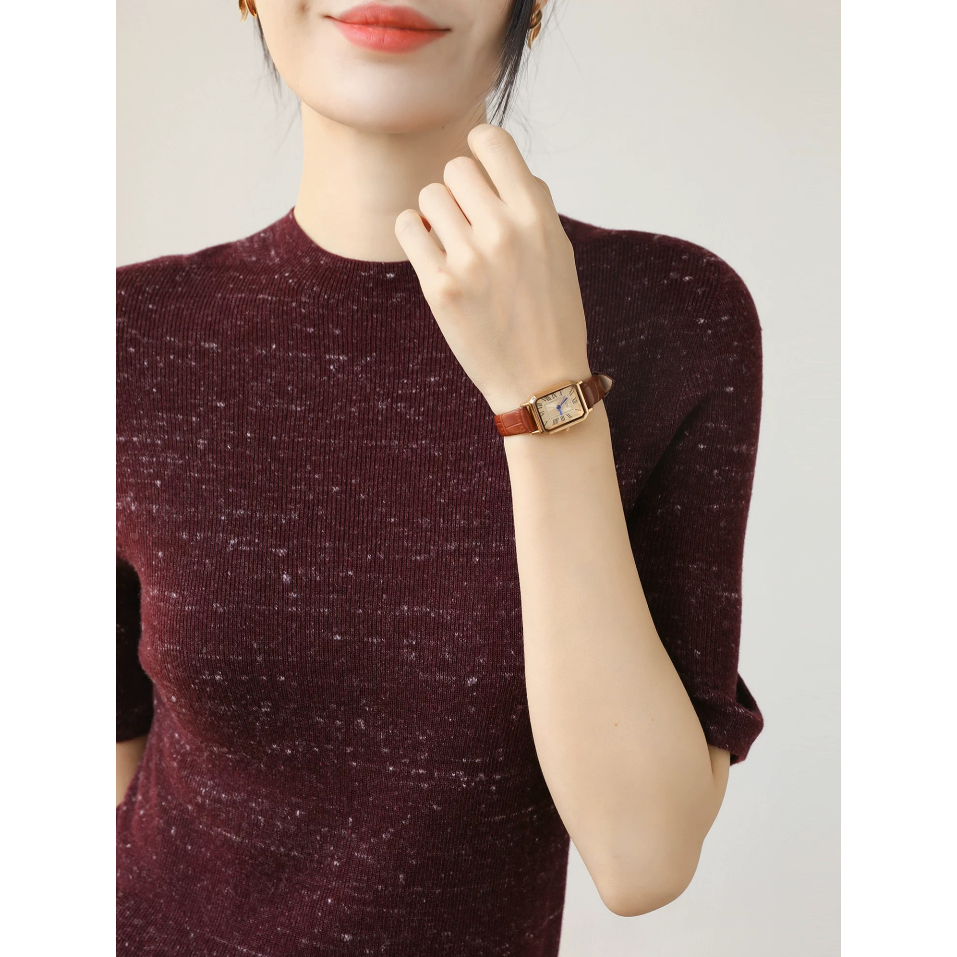 3353【一线成衣中袖抽条针织衫】巨百搭高货秋季新款女士薄款上衣