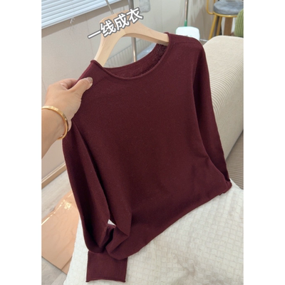 3332【一线成衣卷边针织衫】高货醋酸丝羊毛女士薄款上衣