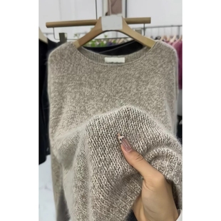 2133【一字领毛衣】秋季新款女士上衣韩版宽松落肩款时尚毛衣