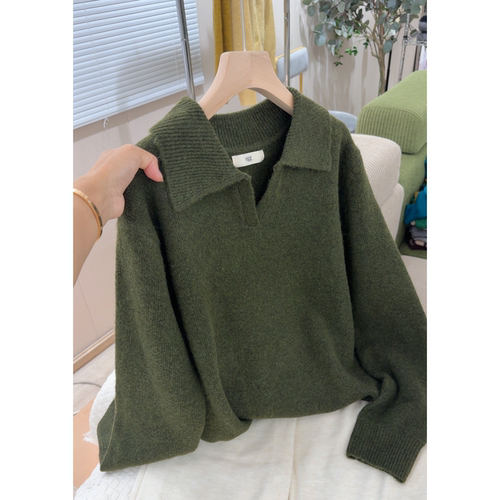 3469【气质海鸥领毛衣】秋冬新款女士韩版宽松外穿加厚上衣