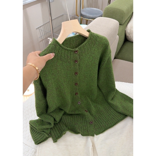 3486【法风翻修立领设计感开衫】秋冬新款温柔气质ins风毛衣外套