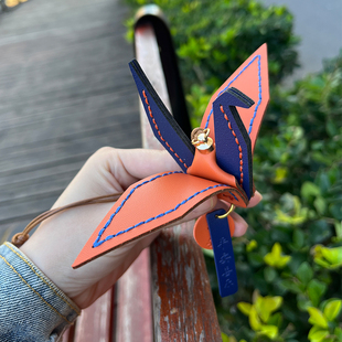 diy手工皮制平安千纸鹤车挂饰品学生团建手工材料包小礼品送朋友