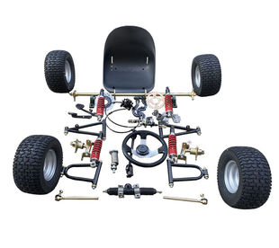 改装卡丁车配件自制四轮车前后悬挂方向盘转向1米后轴6/7/8寸轮胎