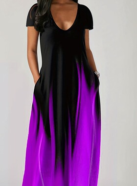 Pocket Maxi Dress 宽松印花口袋长裙