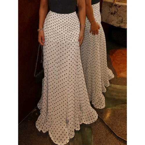 Women's Polka Dot Fishtail Skirt 2026 Spring Summer Elegant