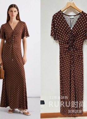 意大利正品代购Marella 26春夏 MLSTECA 女士修身波点短袖连衣裙