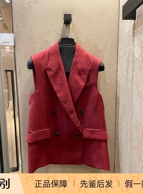意大利正品代购Maxmara studio 26春夏 MSTAIA 女士通勤亚麻马甲