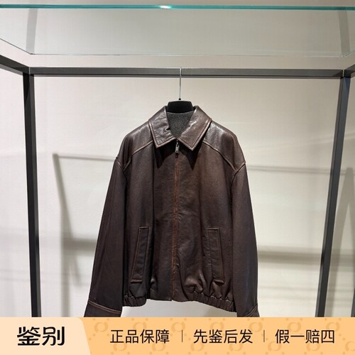 Maxmara宽松休闲常规羊皮革外套