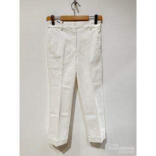 意大利正品代购Marella 26春夏 MLSMAESTA女士百搭棉质白色直筒裤