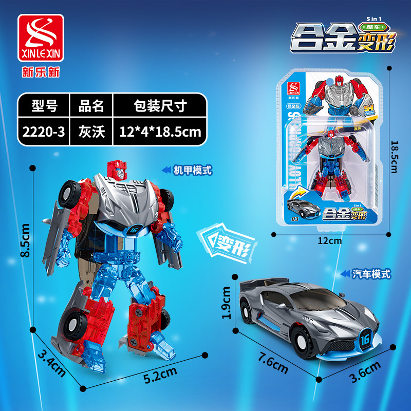 XINLE XIN 합금 레이싱 대형 장착 변환 로봇 시뮬레이션 오프로드 스포츠카 모델 소년 어린이 장난감