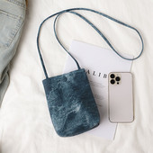 新款 放手机包袋迷你小巧轻便小包斜挎牛仔布色秋冬新中式 散步女包