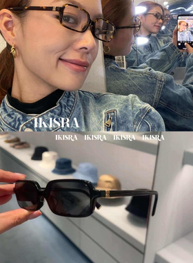 INSH 26-3 出口国际外单 复古窄版玳瑁色方框平光镜素颜墨镜女