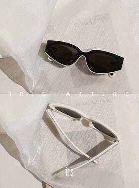黑白拼色几何形镜框太阳镜