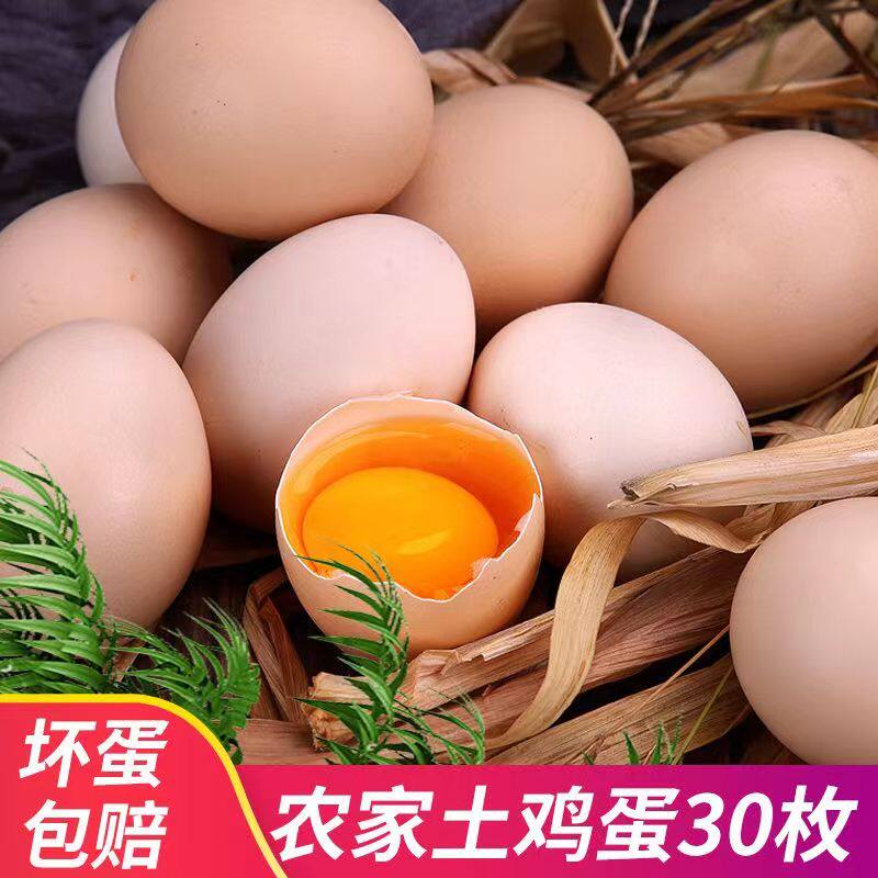 正宗农家粮食土鸡蛋树林散养30枚固始笨鸡蛋新鲜草鸡蛋柴鸡蛋包邮