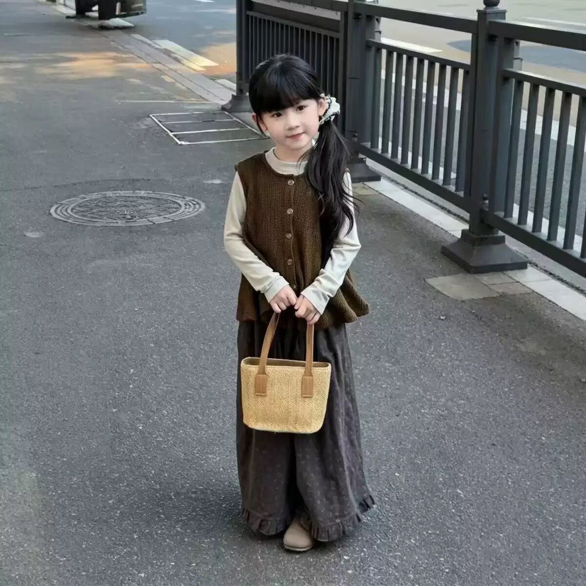 秋季新款韩系女童春秋马甲三件套