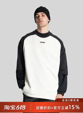 【美式街头】Fear of God Essentials 26SS复古撞色插肩袖短袖T恤