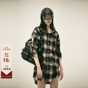 CLUB 衬衫 韩国先锋品牌 做旧格纹街头长袖 25FW THUG