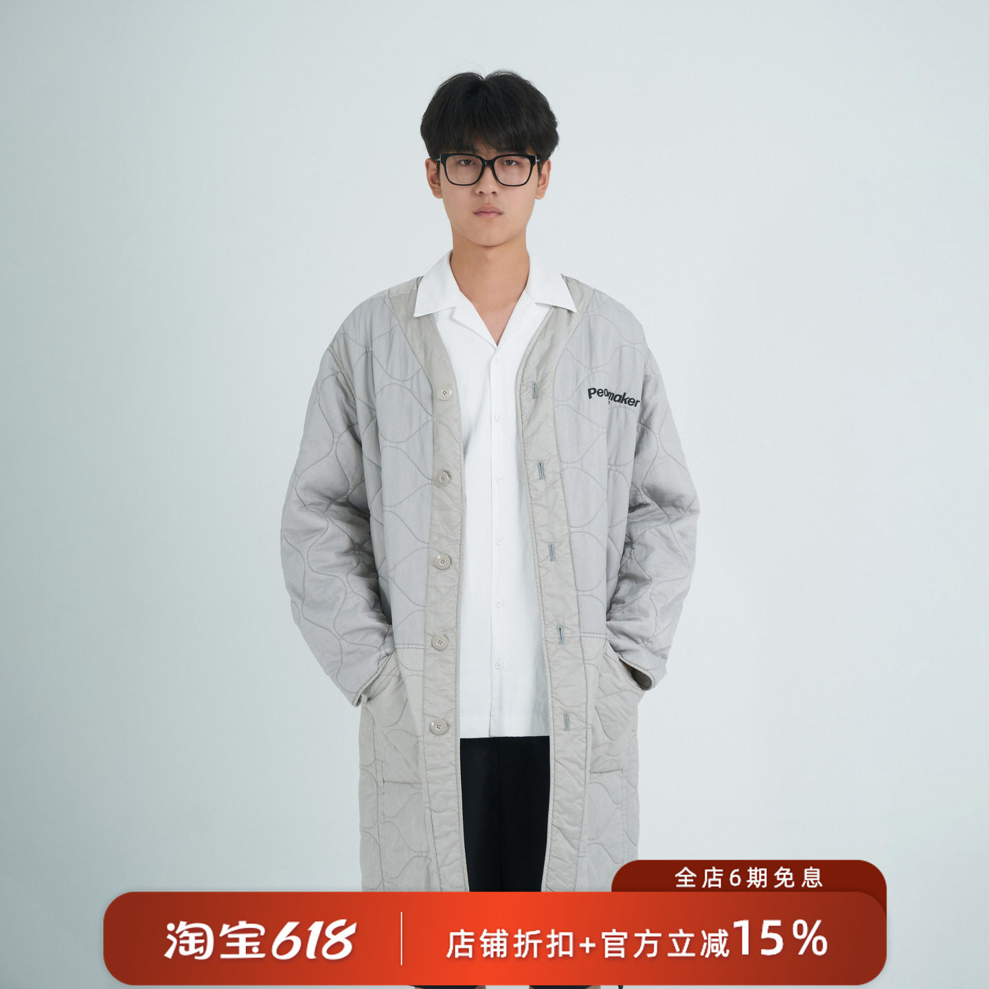 PEACEMAKER OAMC®意大利时装军事风M65内胆绗缝中长款刺绣外套