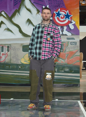 ROUND TWO × LRG 联名款 秋季拼接美式复古户外工装裤长裤伐木裤