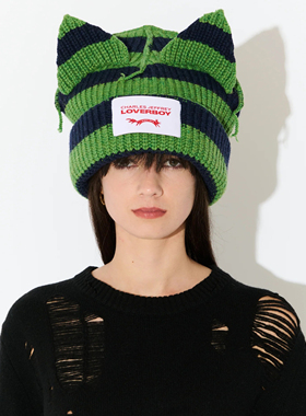 Charles Jeffrey LOVERBOY  超大款猪猪耳朵造型毛线帽冷帽
