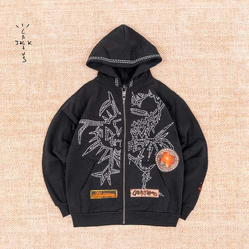CACTUSJACK贴布拉链连帽卫衣