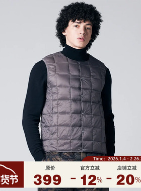 TAION 25秋冬新品 日系白鸭绒保暖可收纳圆领轻便羽绒马甲背心