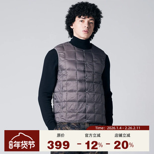 TAION 25秋冬新品 日系白鸭绒保暖可收纳圆领轻便羽绒马甲背心