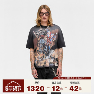 REPRESENT 25FW Iron Maiden联名骏马印花短袖T恤