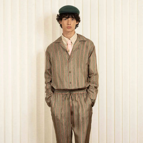 DroledeMonsieur丝绸长袖衬衫