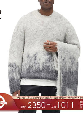 REPRESENT 25秋冬 毛绒纹理感羊驼毛混纺渐变圆领针织毛衣