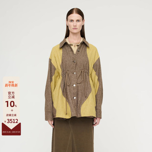 FOR 双色拼接收腰褶皱解构衬衫 THE 25FW 无性别夹克 MUTE SONG