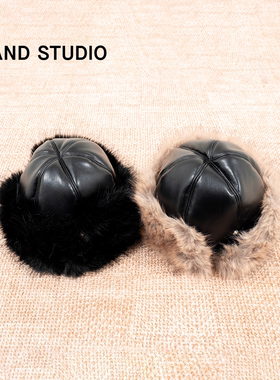STANDSTUDIO仿狐狸毛保暖帽子