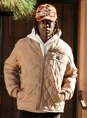 PLEASURES  五星绗缝徽章贴布绣夹克男女同款高街纯色棒球领外套