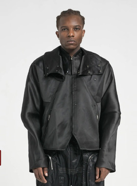 The Revelatory Story 排扣可拆高领高街潮流短款暗黑风蝙蝠夹克