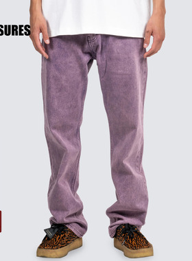 PLEASURES 高街纯色全棉复古风牛仔裤男酸洗做旧五袋直筒休闲长裤